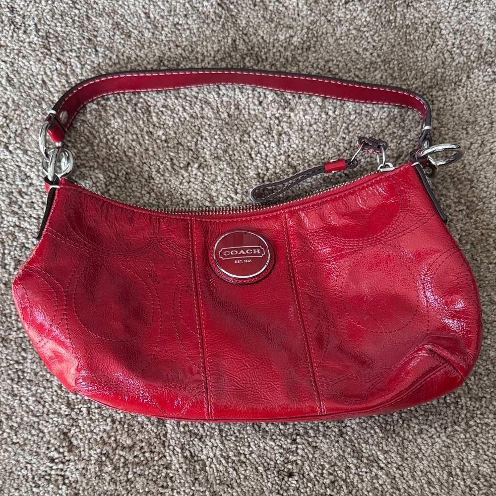 Coach Cherry Red Leather Shoulder Bag